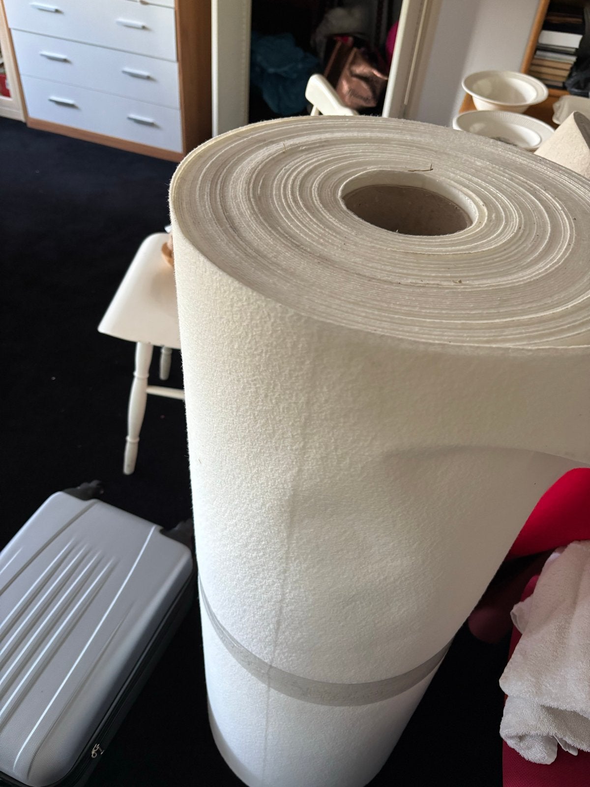 Niro witte loper 100 cm breed en 20 meter lang, Gebruikt, 100 tot 150 cm, Wit, 200 cm of meer