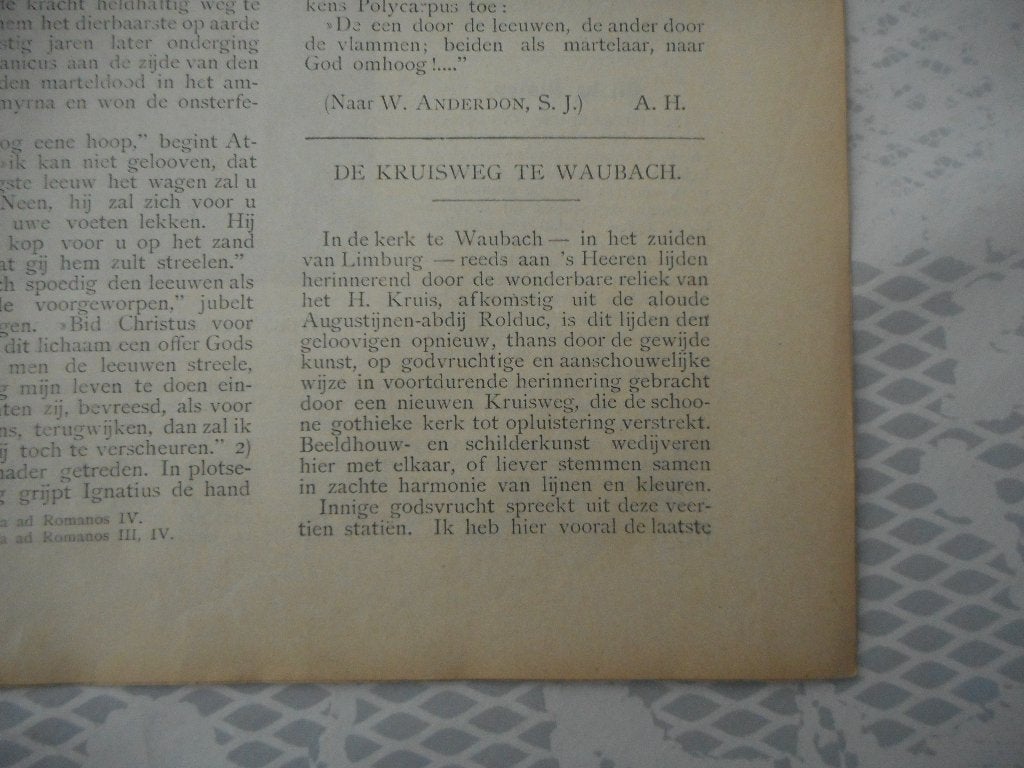 Waubach. De kruisweg. 1903., Ophalen of Verzenden, Voor 1920, Nederland, Knipsel(s)