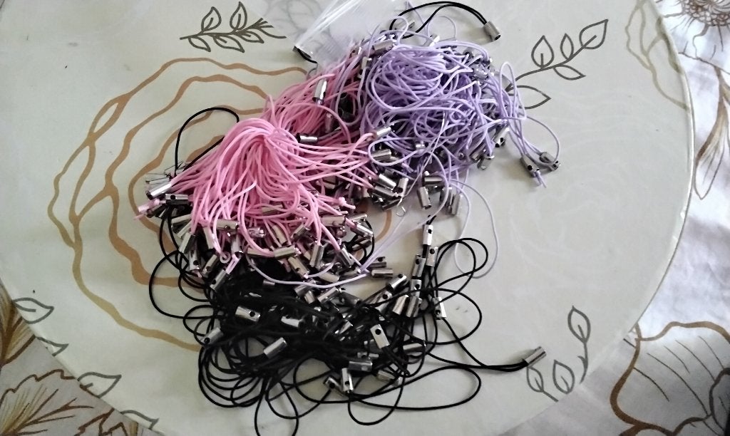 Nieuw Partij Hangers koord dunne hangers roze paars zwart, Ophalen, Nieuw