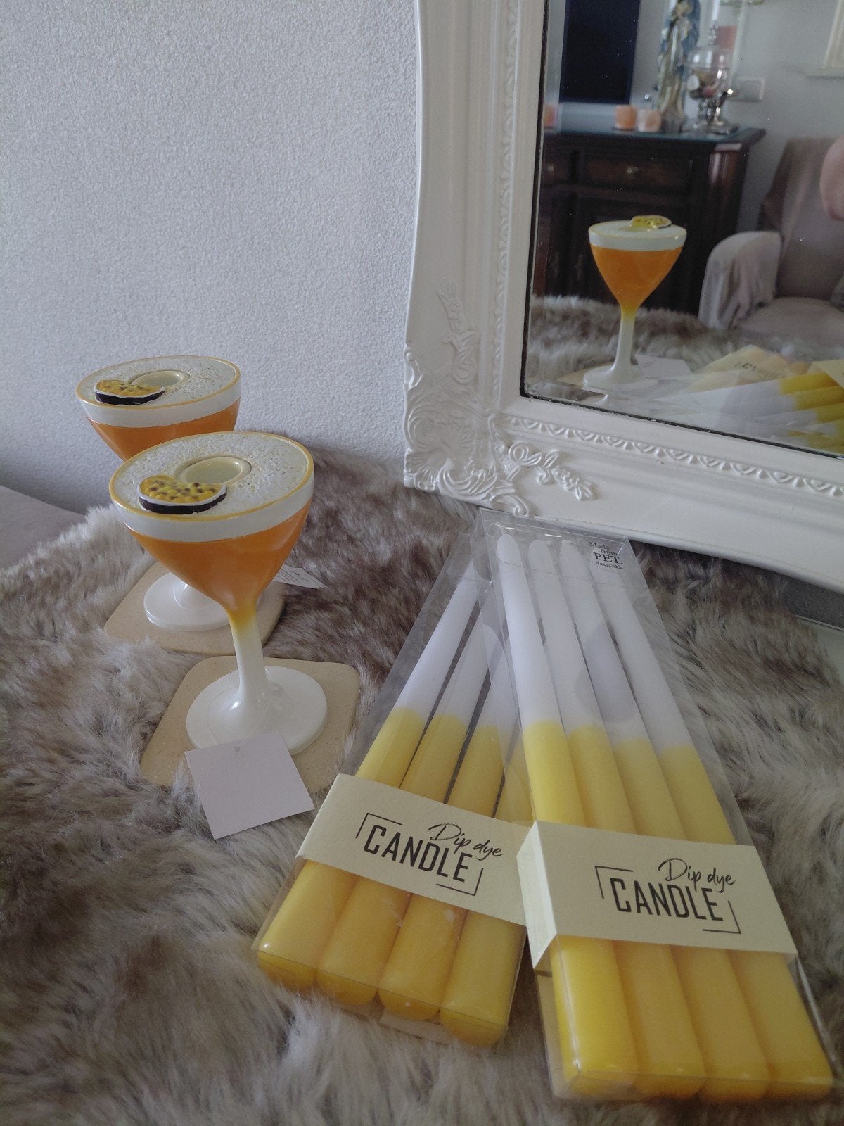 Pornstar Martini Kaarsenhouders incl. Dip & Dye Kaarsen, Overige materialen, Overige kleuren, Nieuw, Ophalen of Verzenden
