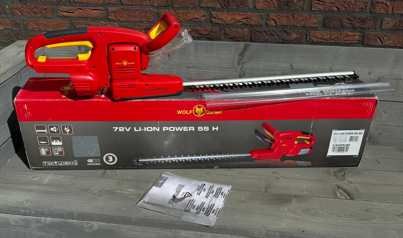 NIEUWE WOLF GARTEN 72V LI-ION POWER 55cm, HEGGENSCHAAR., Tuin en Terras, Heggenscharen, Ophalen, Nieuw, Accu