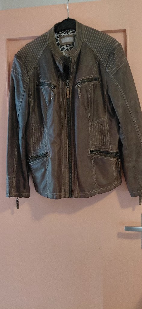 Lederlook jasje, Bruin, Maat 46/48 (XL) of groter, Ophalen of Verzenden, Zo goed als nieuw