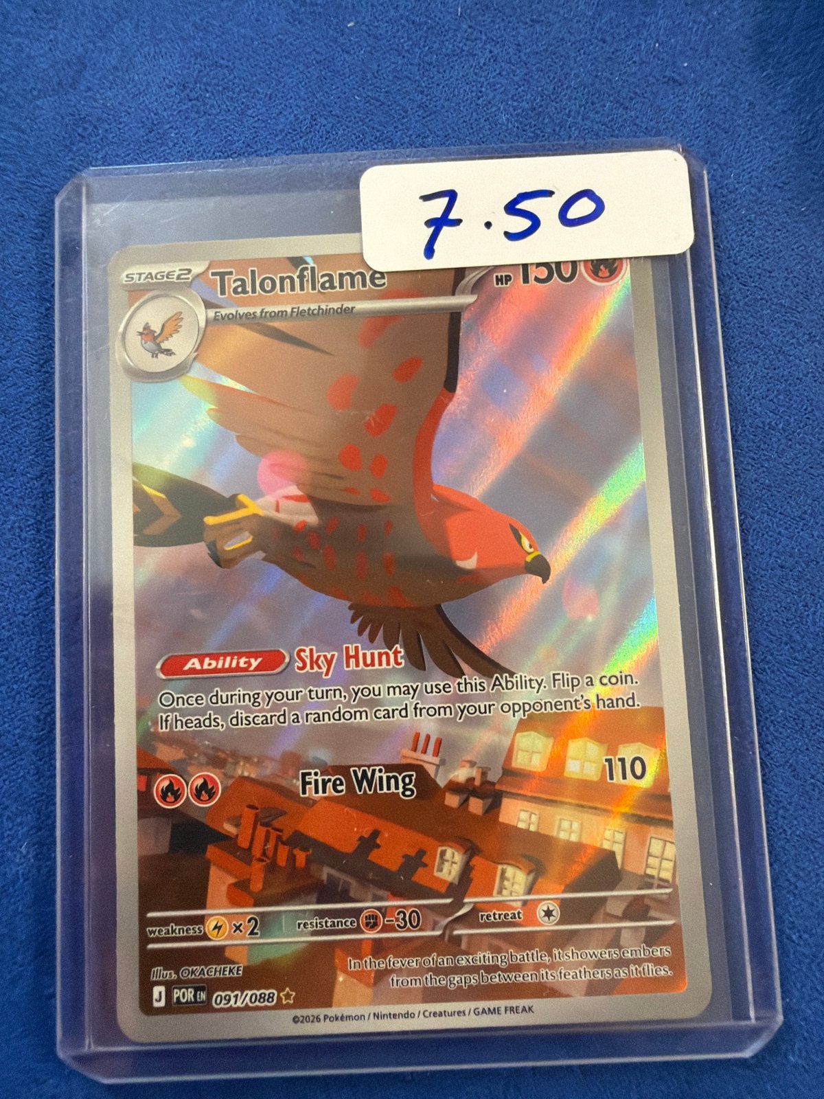 Pokémon Kaart Talonflame (091/088) - Zo goed als nieuw, Ophalen of Verzenden, Zo goed als nieuw, Losse kaart