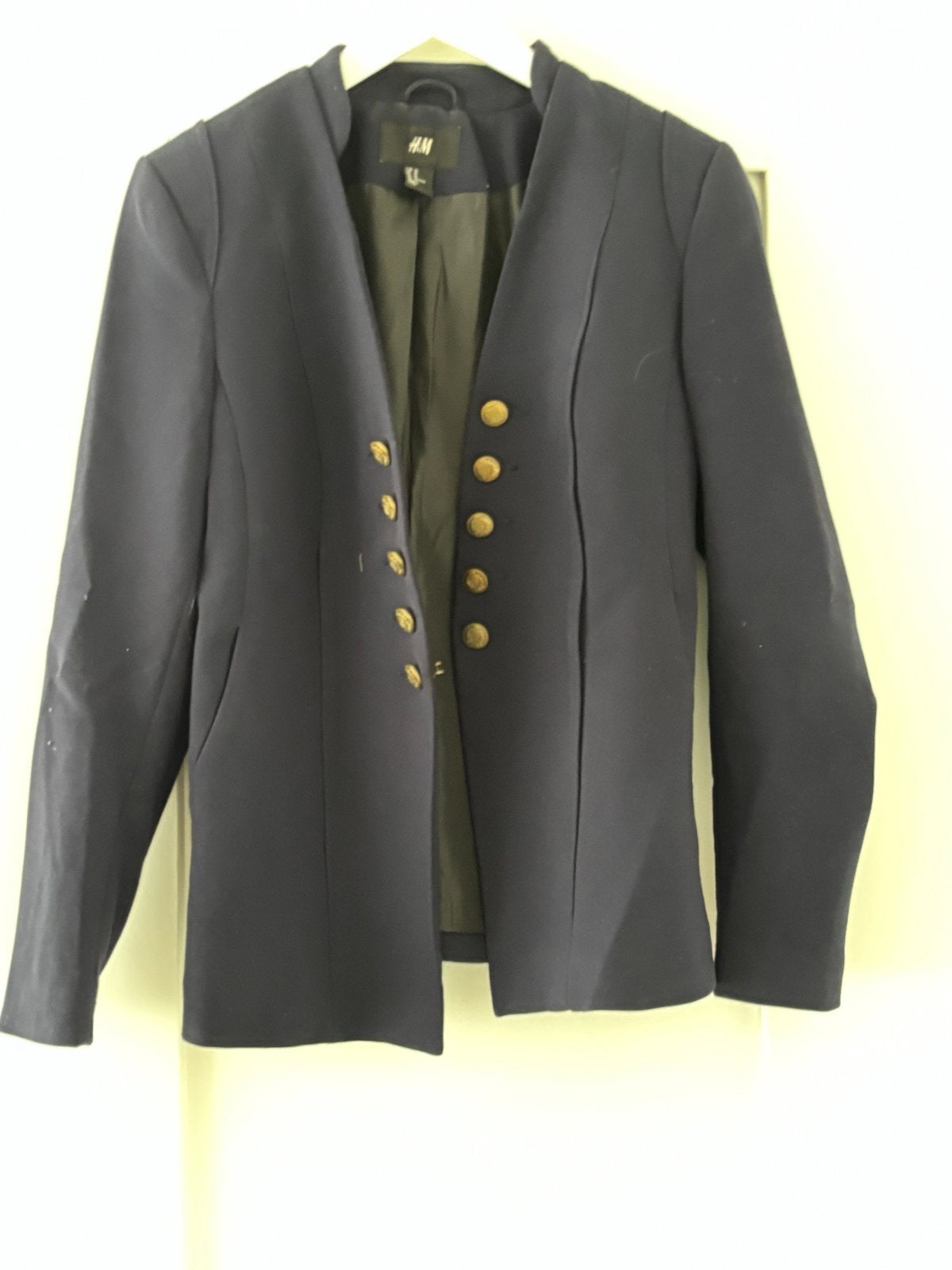 H&M Donkerblauw Jasje met Gouden Knopen Maat M, Maat 38/40 (M), Blauw, Ophalen of Verzenden, Zo goed als nieuw