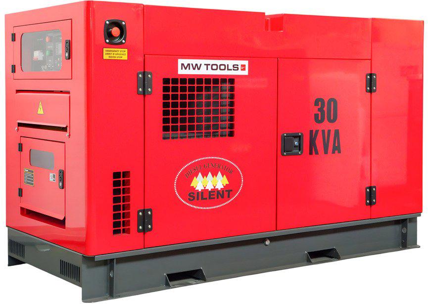 Diesel generator 33 kVA 3x400V- 1x230V watergekoeld MW Tools, Ophalen, Nieuw