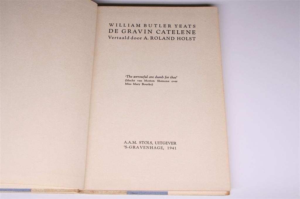 W.B. Yeats — De Gravin Catelene [1e Druk, Stols 1941], Ophalen of Verzenden, Gelezen, Personen
