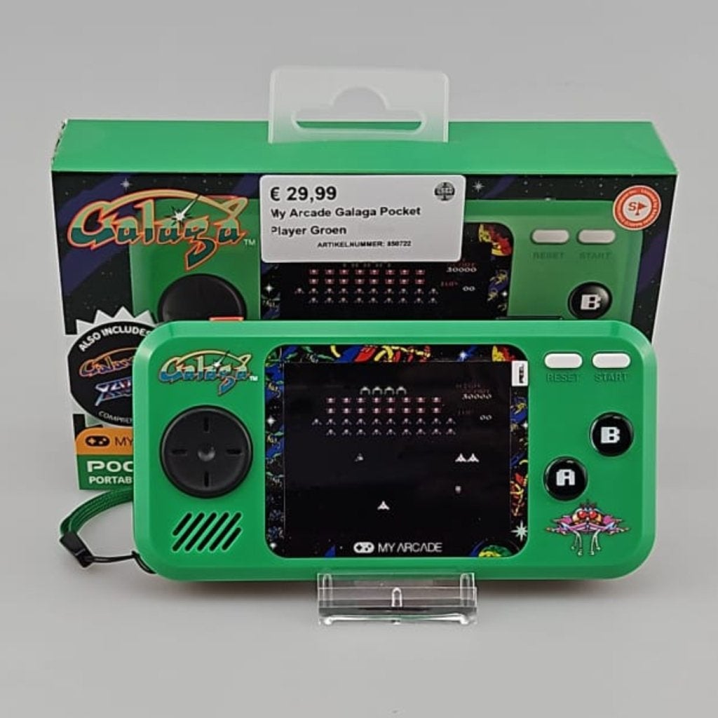 My Arcade Galaga Pocket Player Groen, Flex Ltd., Zo goed als nieuw, https://flex.com/contact-us, Nobelstraat 10, 5807 GA Oostrum LB, Limburg, Nederland