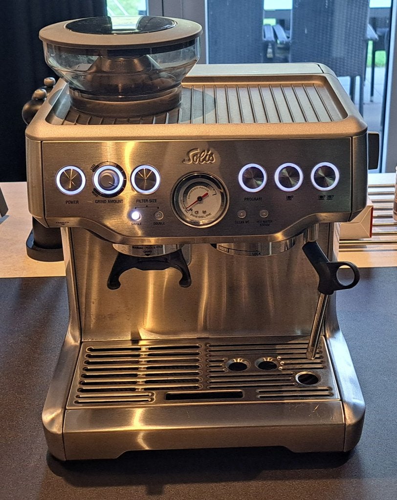 Solis Grind & Infuse Pro 115 Espressomachine, Witgoed en Apparatuur, Ophalen, Gebruikt, Espresso apparaat, Koffiebonen