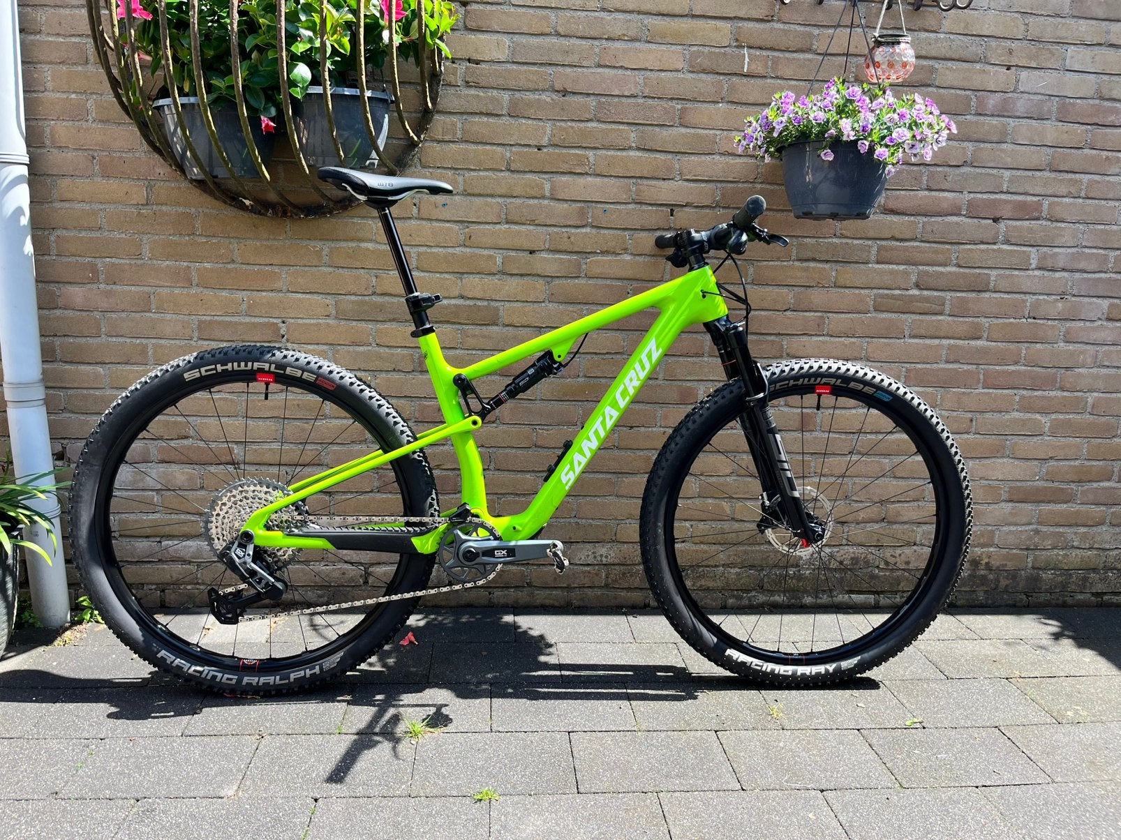 Santa Cruz Blur , SRAM transmission, reserve carbon wielen, 45 tot 49 cm, Zo goed als nieuw, Schijfrem, Ophalen
