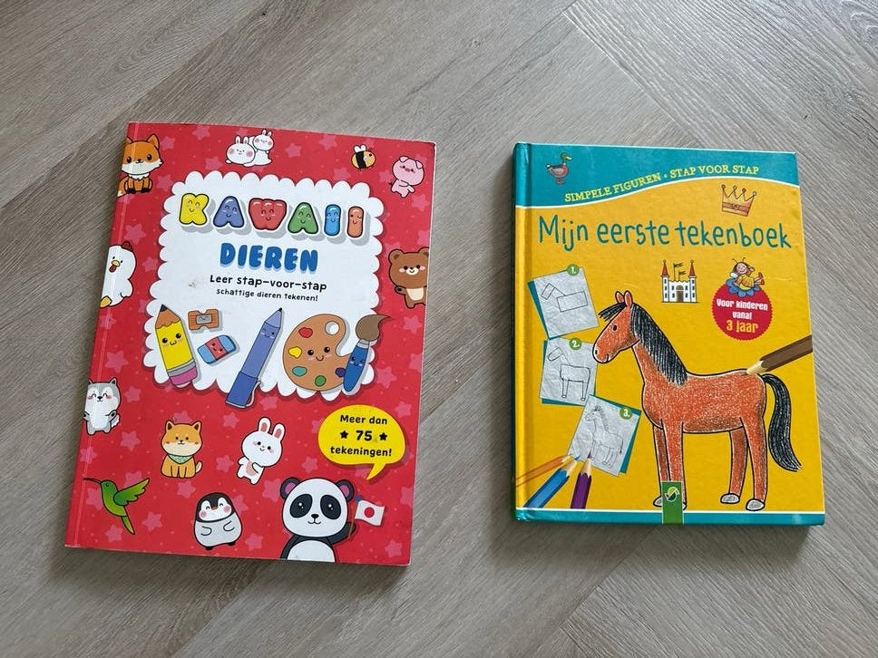 Kawai Dieren Tekenboek & Mijn Eerste Tekenboek (2 stuks), Boeken, Ophalen of Verzenden, Zo goed als nieuw