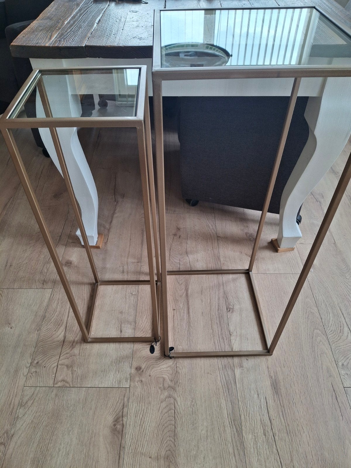2 glazen tafeltjes van Riverdale, Ophalen, 50 tot 100 cm, Vierkant, Riverdale