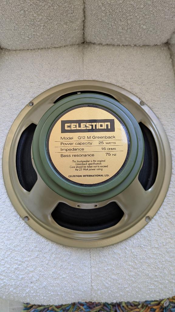 Celestion G12M Greenback speaker 16 ohm, Ophalen of Verzenden, Gebruikt, Gitaar, Minder dan 50 watt