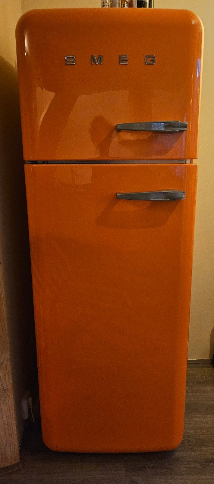 Smeg Koelkast met Vriezer - Oranje Retro Design, Ophalen, Gebruikt, 200 liter of meer, 60 cm of meer