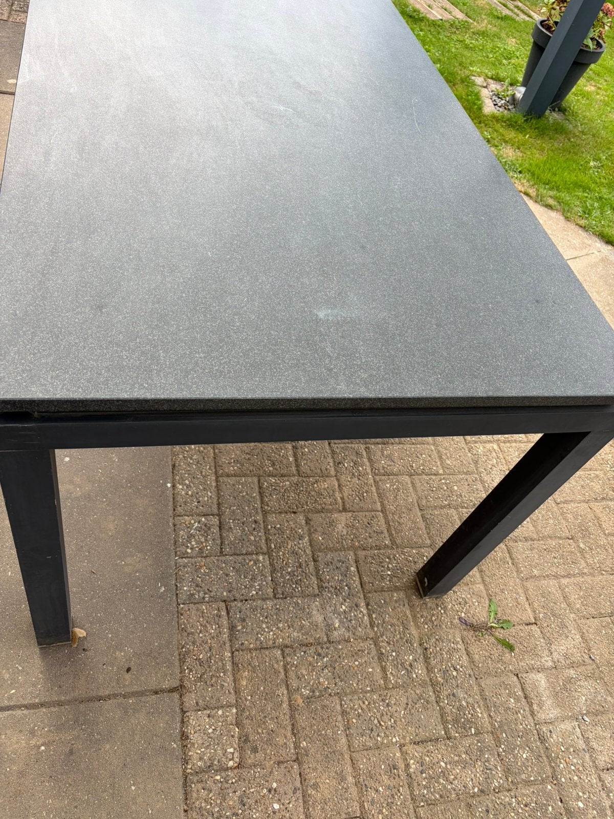 Bois Le Duc granieten tuintafel, Tuin en Terras, Ophalen, Gebruikt, Rechthoekig, Overige materialen