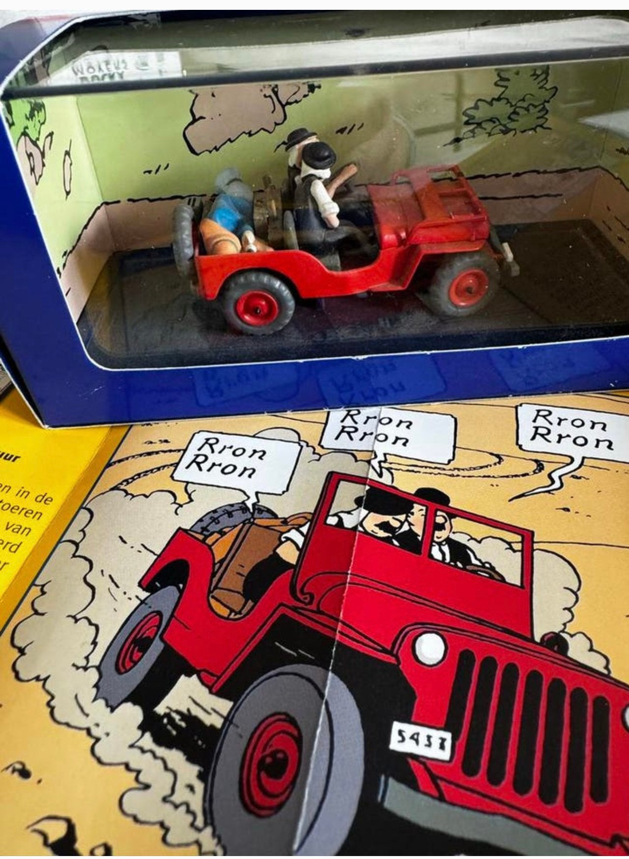 Kuifje auto 1:43. De Willy’ s jeep uit  zwarte goud, Verzamelen, Stripfiguren, Ophalen of Verzenden, Kuifje, Zo goed als nieuw