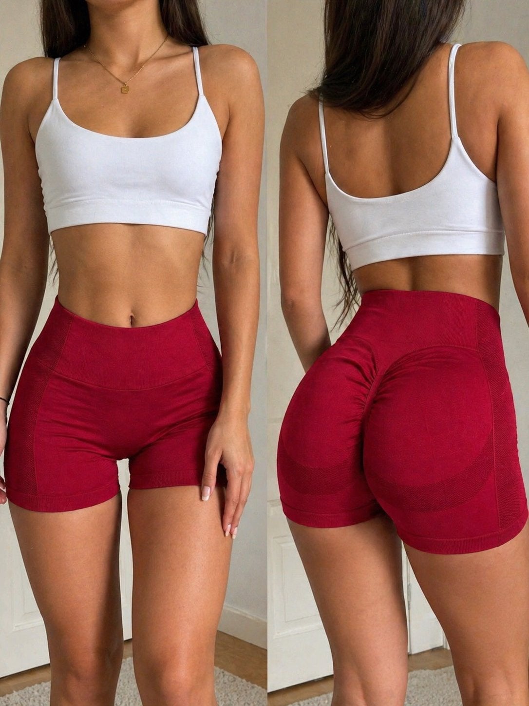 Sportshorts met hoge taille en scrunch detail, Kleding | Dames, Nieuw, Ophalen of Verzenden, Fitness of Aerobics, Maat 36 (S)