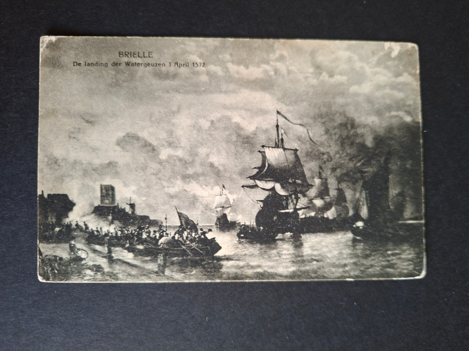 Brielle, De landing der Watergeuzen 1-4-1572 militair verst., Verzamelen, Verzenden, Voor 1920, Gelopen, Overige thema's