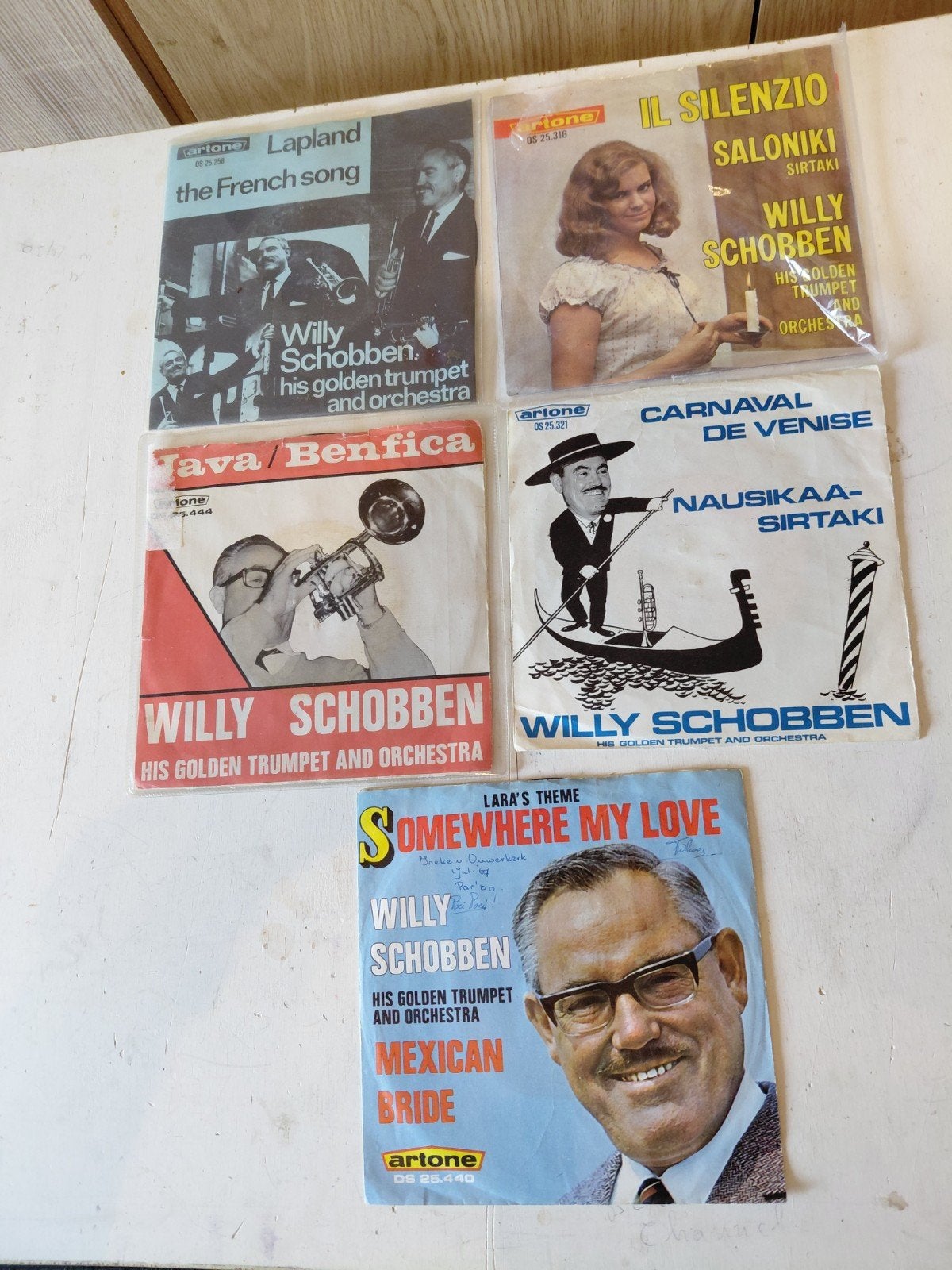Willy Schobben - Diverse 7 inch singles (5 stuks), Cd's en Dvd's, Vinyl Singles, Gebruikt, Overige genres, 7 inch, Ophalen of Verzenden