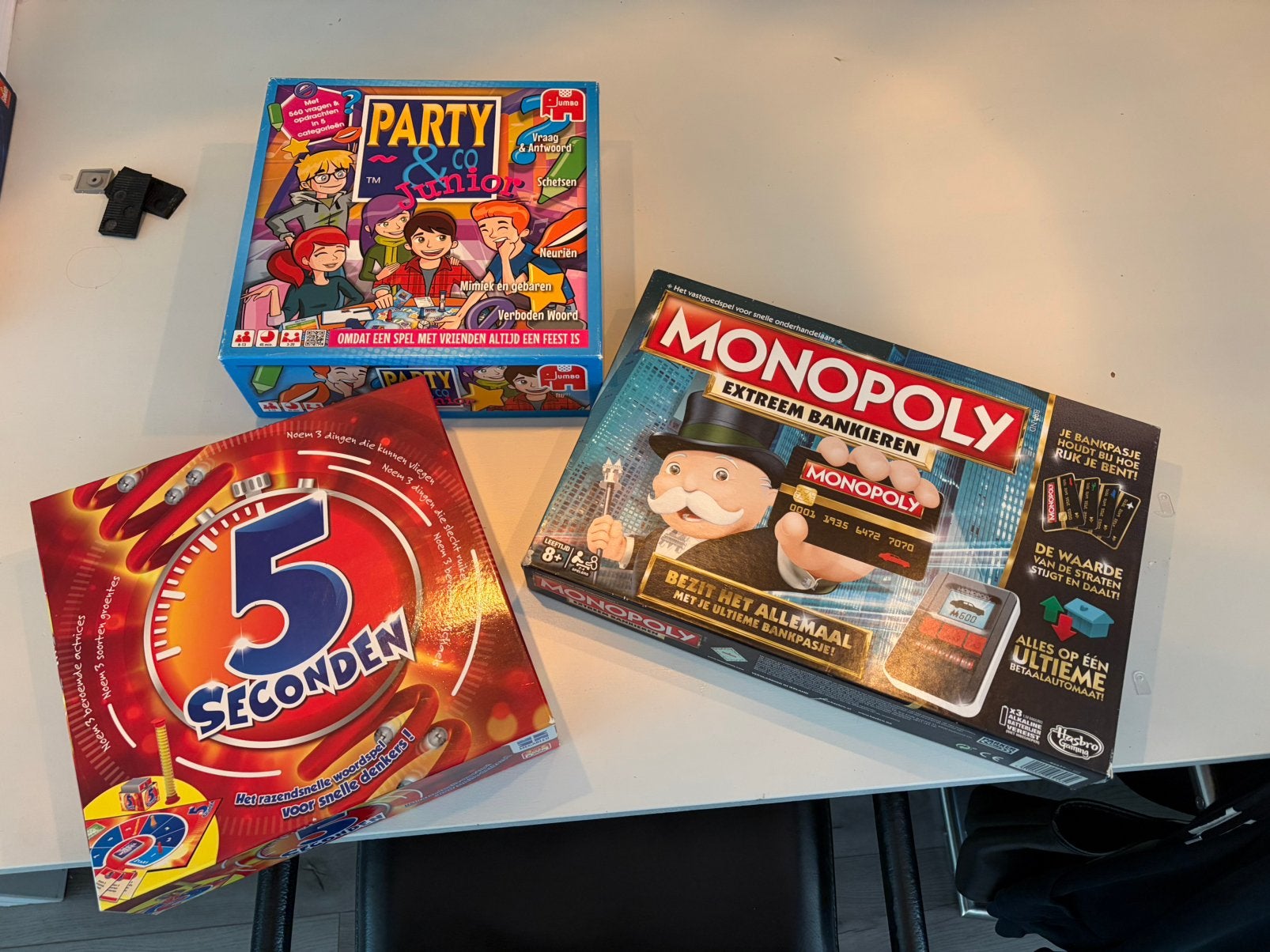 5 seconden, Party & Co junior, Monopoly extreem bankieren, Ophalen, Zo goed als nieuw