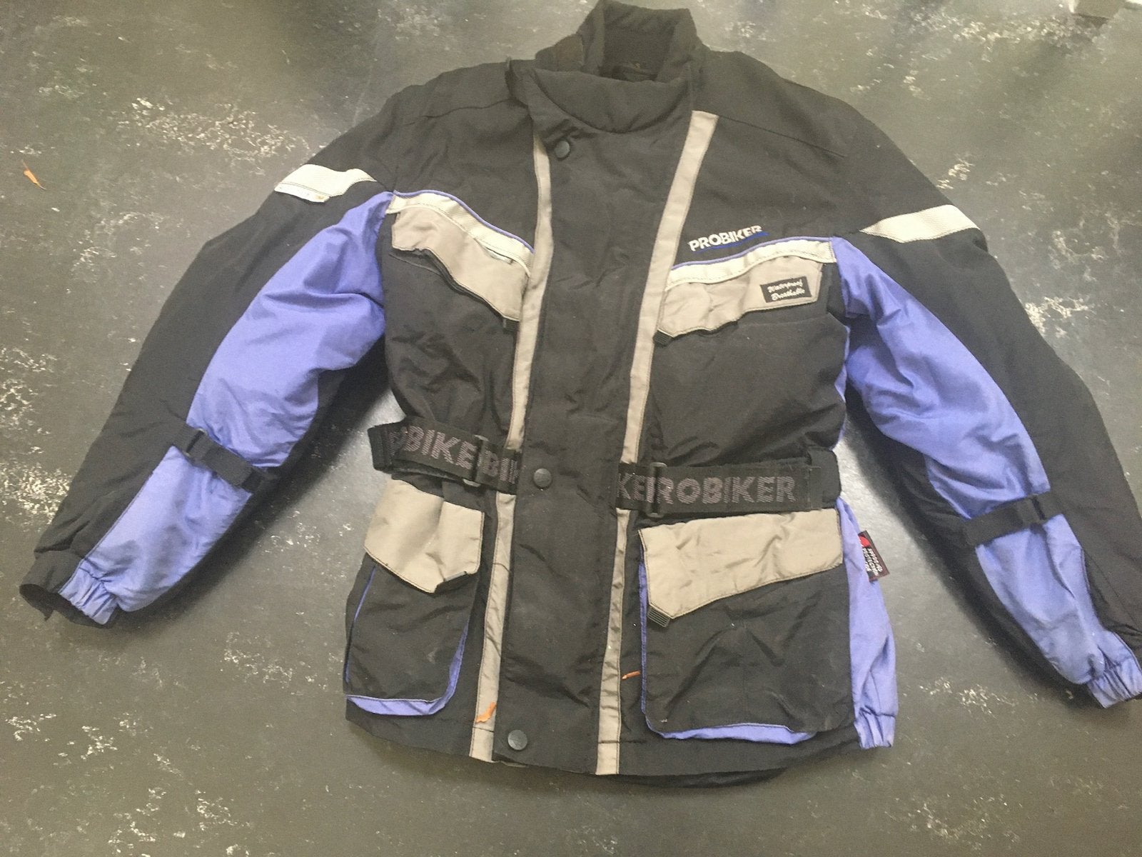 Getailleerde motorjas - Zwart/lichtblauw/Grijs, Motoren, Kleding | Motorkleding, Ophalen, Jas | textiel, Dames, Probiker