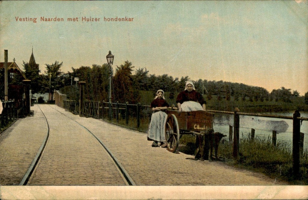 Naarden - Vesting - Huizer hondenkar, Verzamelen, Ansichtkaarten | Nederland, Ophalen of Verzenden, Voor 1920, Gelopen, Noord-Holland