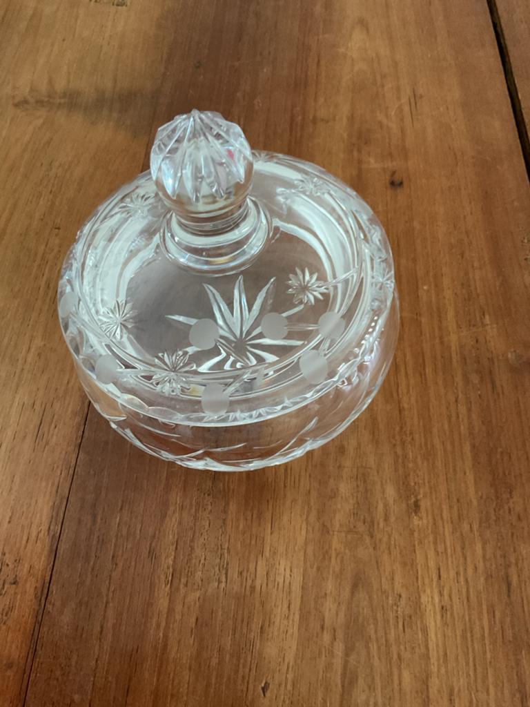 Glazen bonbonschaaltje met deksel, Antiek en Kunst, Ophalen of Verzenden