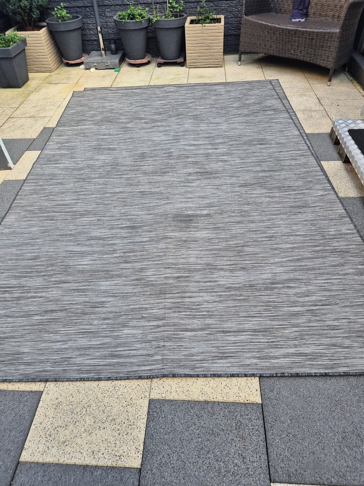 2x Buitenkleed / Binnenkleed - Grijs - Gebruikt, goede staat, Huis en Inrichting, Stoffering | Tapijten en Kleden, Gebruikt, 100 tot 150 cm