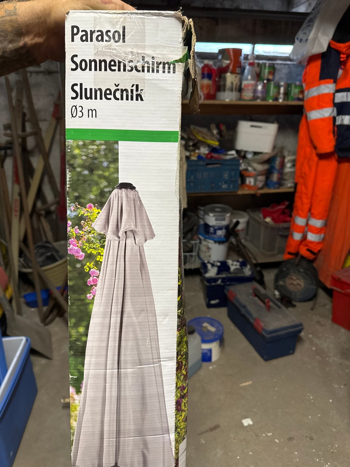 Parasol Ø3m - Nieuw in doos, Tuin en Terras, Ophalen, Nieuw, 2 tot 3 meter, Stokparasol