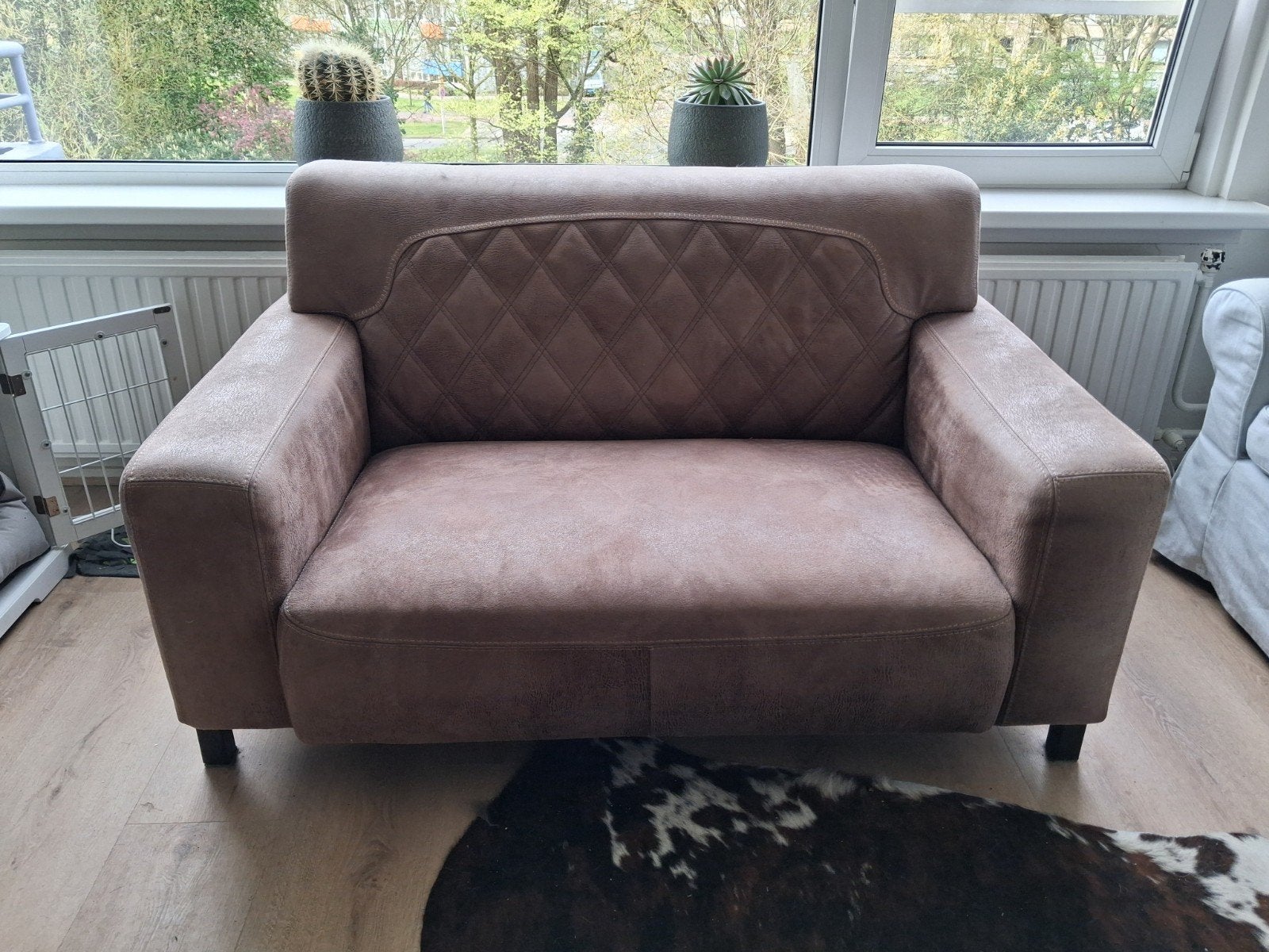 Industrieele stijl loveseat - Dakar, kleur bruin met zwart, Ophalen, Gebruikt, Overige maten, 75 tot 100 cm