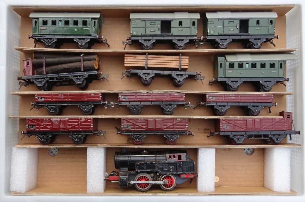 Fleischmann verzameling 0-spoor jaren ' 50, Gebruikt, Gelijkstroom, Fleischmann, Wagon