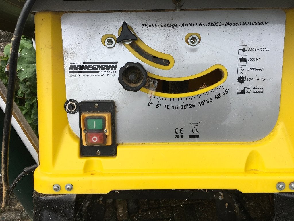 Bruder Mannesmann Tafelzaag MJ10250 IV - 1500W, Doe-het-zelf en Verbouw, Ophalen, Gebruikt, 70 tot 120 cm