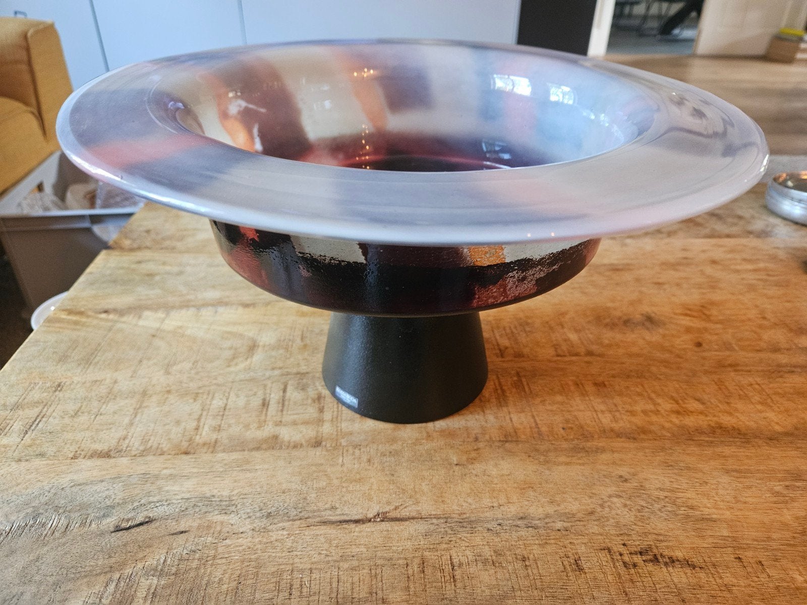 Unieke Kosta Boda vaas, 35 cm diameter, prachtige kleuren, Ophalen of Verzenden