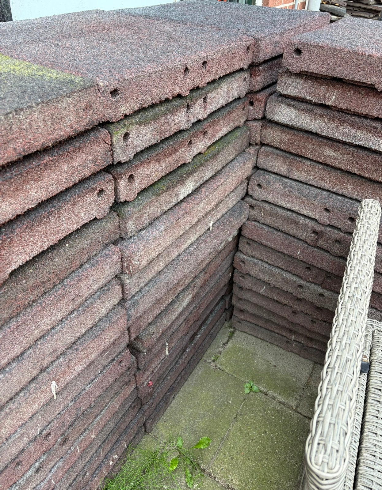 Rubberen tegels/stalmatten, Tuin en Terras, Tegels en Klinkers, Ophalen, Zo goed als nieuw, Rubber, Overige typen