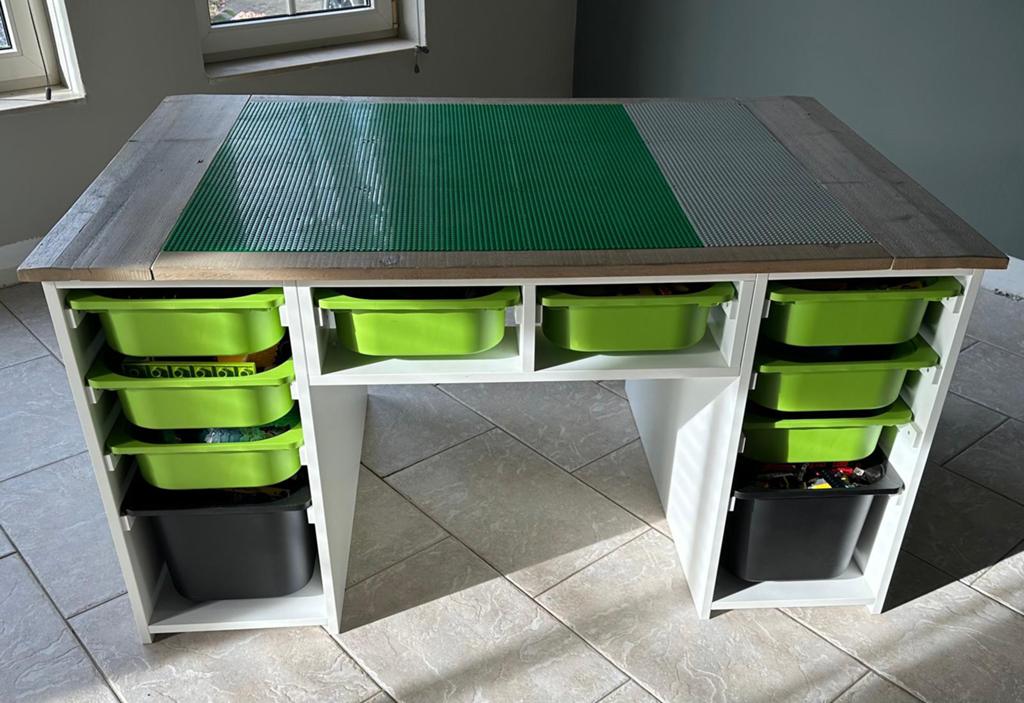 Lego-speel-tafel met veel opbergruimte speelgoed, Ophalen, Met lades, Gebruikt, 137 cm