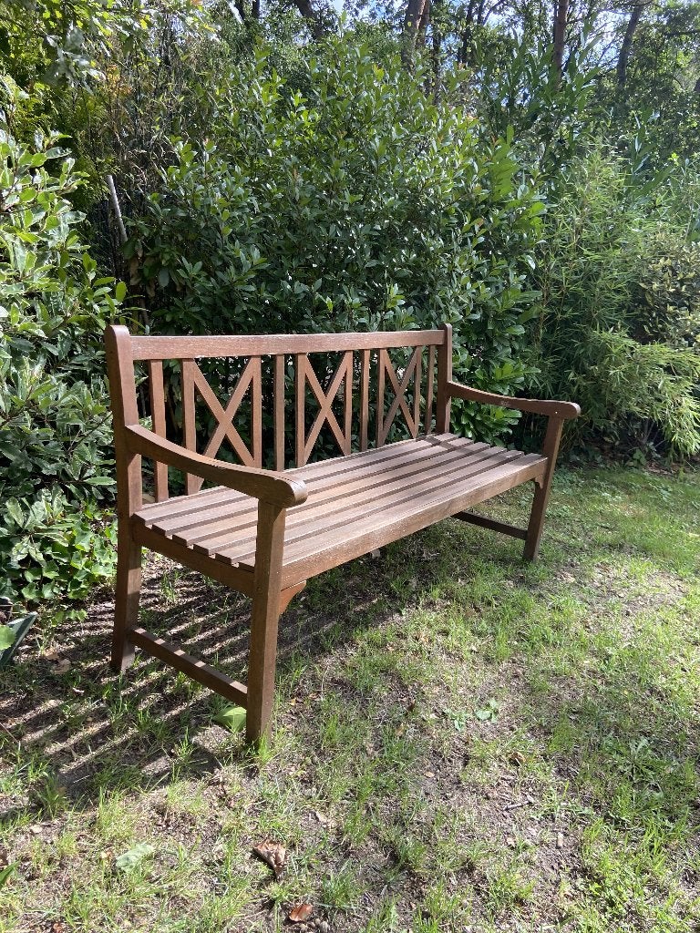 houten tuinbank – 158 cm breed, Ophalen, Zo goed als nieuw, Hout