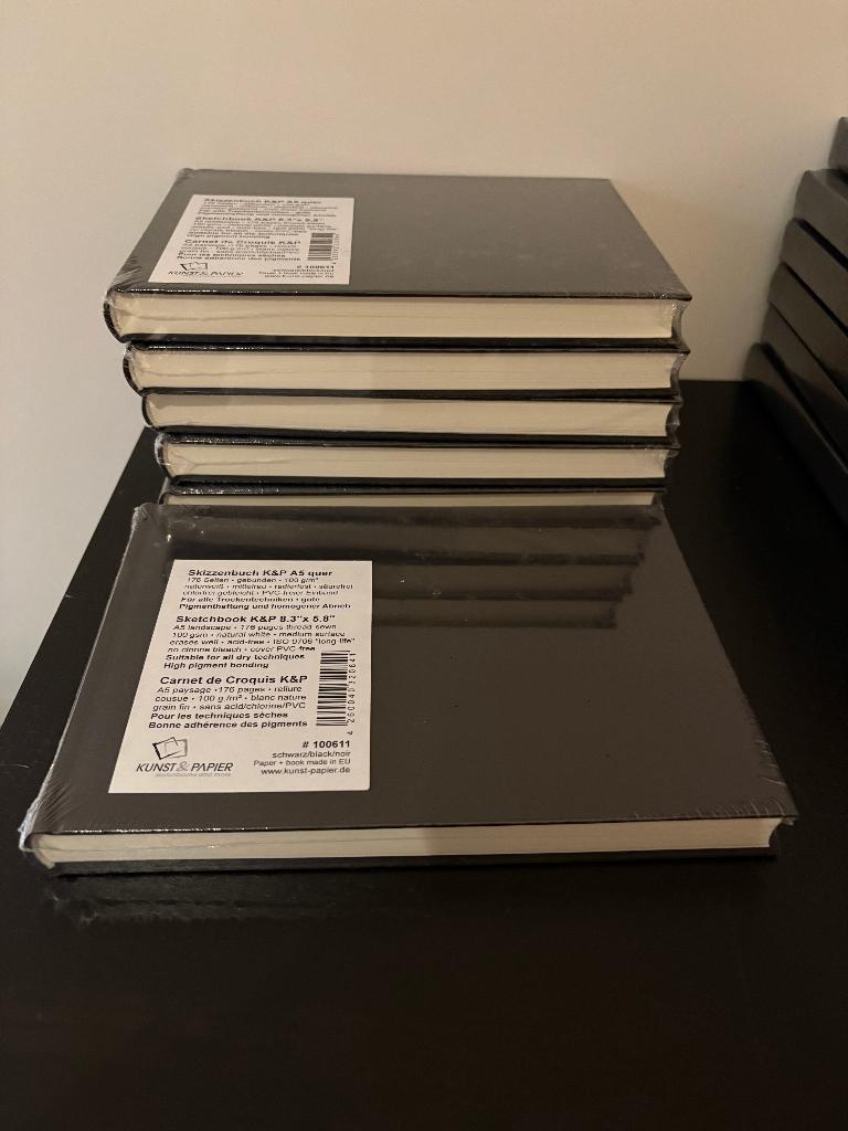 6 stuks - schetsboeken A5 liggend - Kunst & Papier, Hobby en Vrije tijd, Tekenen, Ophalen of Verzenden, Nieuw, Papier, Schets- of Tekenboek