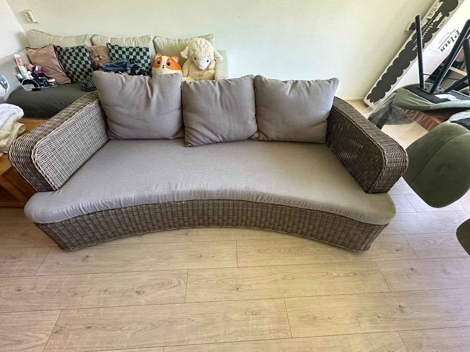 ⭐ Luxe Tuin Loungeset met Hockers – €150, Huis en Inrichting, Banken | Bankstellen, Ophalen, Gebruikt, Driepersoons, 75 tot 100 cm
