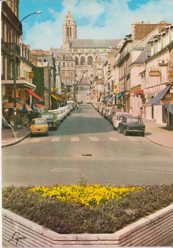 Frankrijk, Pontoise met auto's, Autobianchi Quattroposti, Ophalen of Verzenden, 1960 tot 1980, Ongelopen, Frankrijk