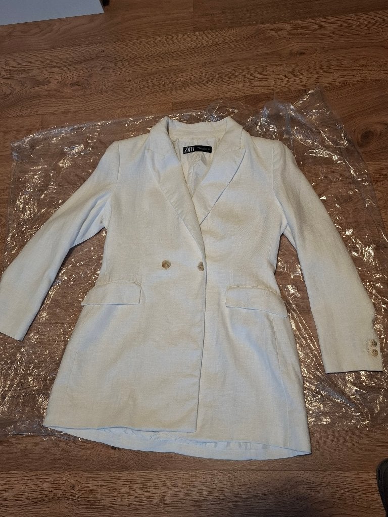 Zara lange double-breasted blazer/colbert, Verzenden, Maat 46/48 (XL) of groter, Zo goed als nieuw, Jasje