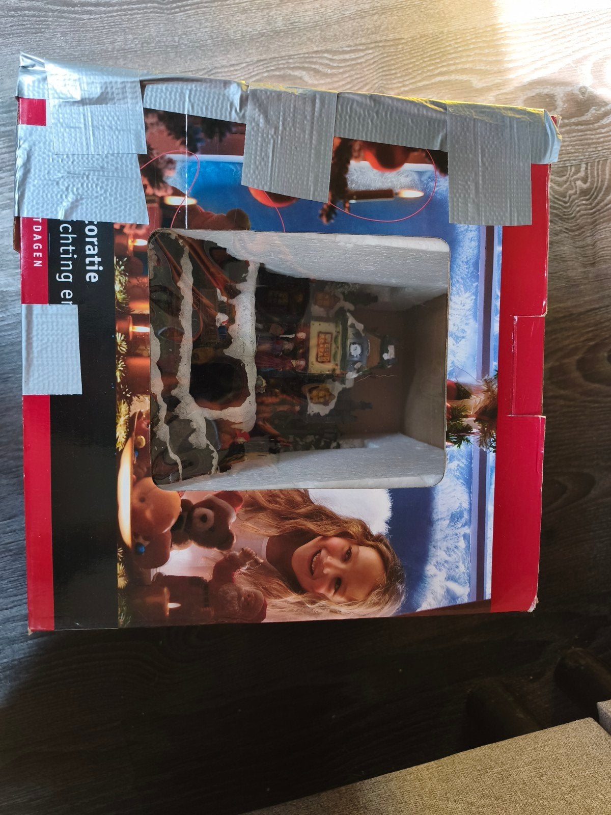 kerst dorp huisje grot / draaimolen, Ophalen of Verzenden, Zo goed als nieuw