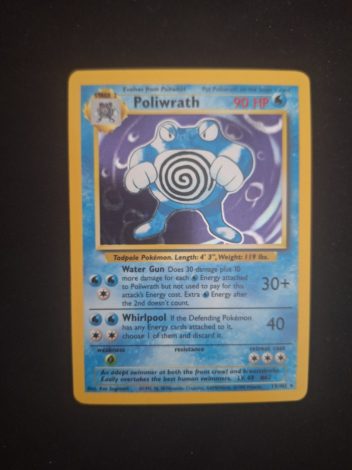 poliwrath base set - vintage pokemon, Ophalen of Verzenden, Zo goed als nieuw