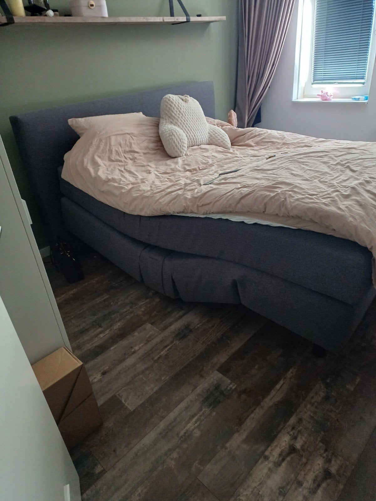 Elektrische 2 persoons boxspring 180x210, donkergrijs, Norma, Ophalen, Verstelbaar, 210 cm, Tweepersoons