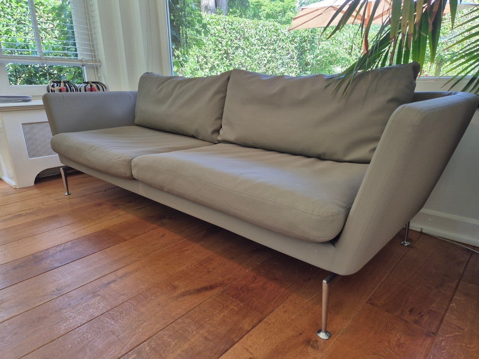 vitra suita 3-zits sofa bank classic f leer Antonio Citterio, Ophalen of Verzenden, Zo goed als nieuw, Rechte bank, Leer