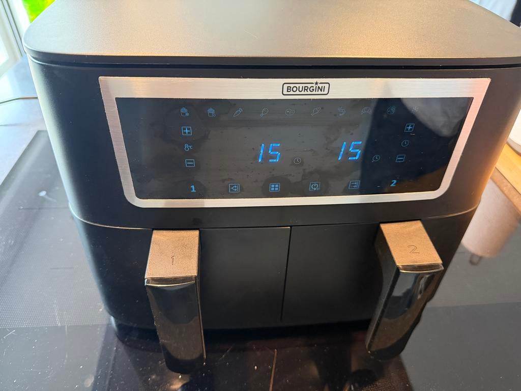Bourgini Duo Health Fryer 2 x 4.0L - Zo goed als nieuw, Ophalen of Verzenden, Nieuw, Airfryer XL, 1500 gram of meer