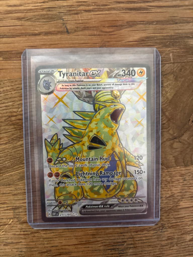 Tyranitar ex 211/197 Obsidian Flames Pokémon kaart, Ophalen of Verzenden, Zo goed als nieuw, Losse kaart