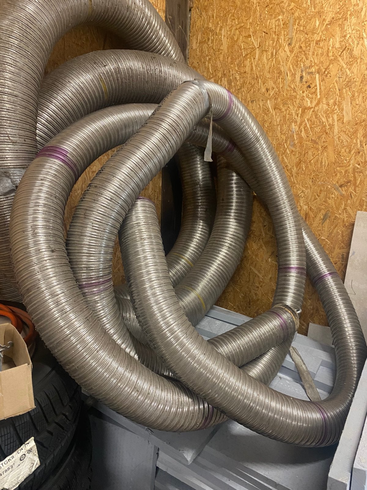 Flexibel rookkanaal. Rvs.  125 mm 9 meter en Isoduct zwart, Ophalen of Verzenden, Zo goed als nieuw