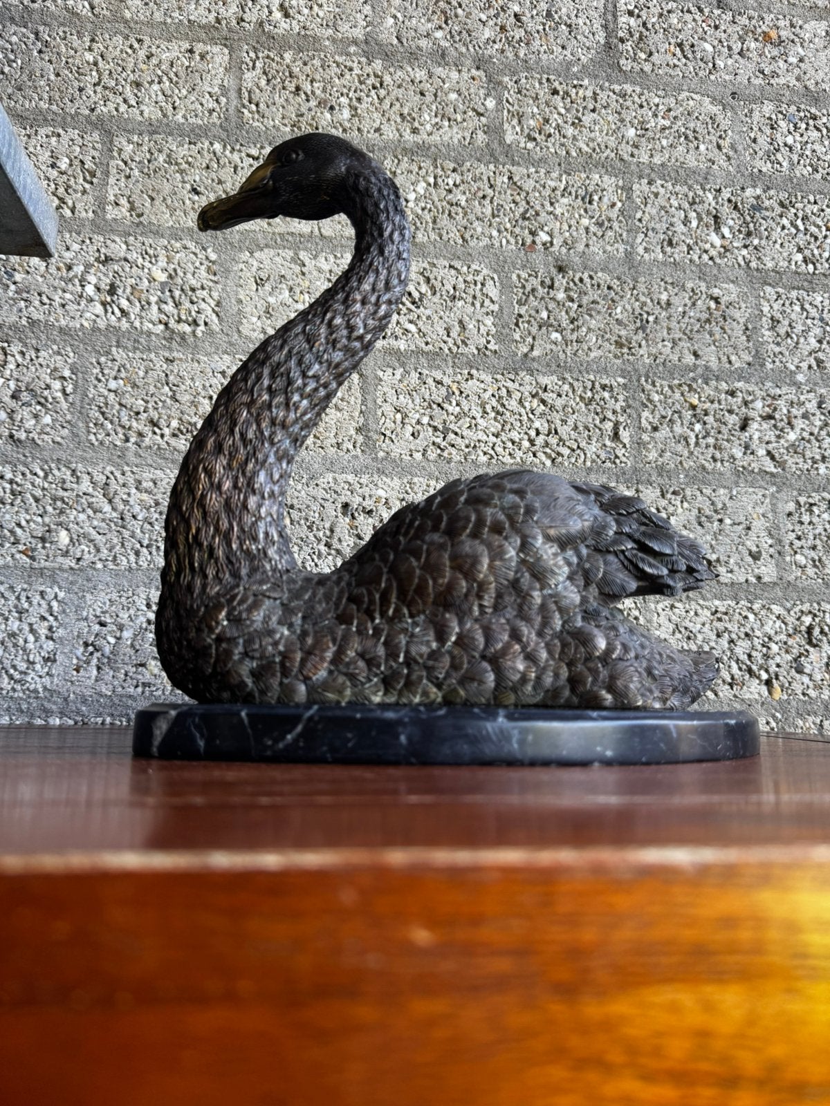 Bronze Swan Sculpture, Ophalen, Brons