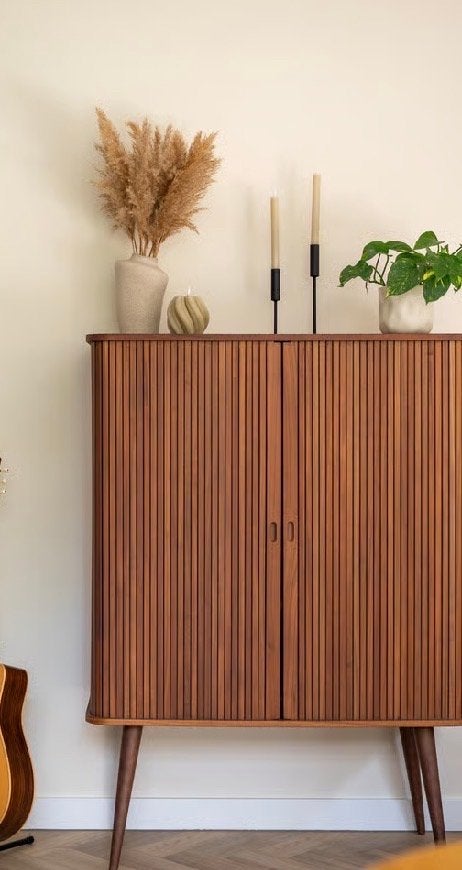 Zuiver Barbier Kast Walnoot - Zo goed als nieuw, Ophalen, Zo goed als nieuw, 25 tot 50 cm, Overige houtsoorten
