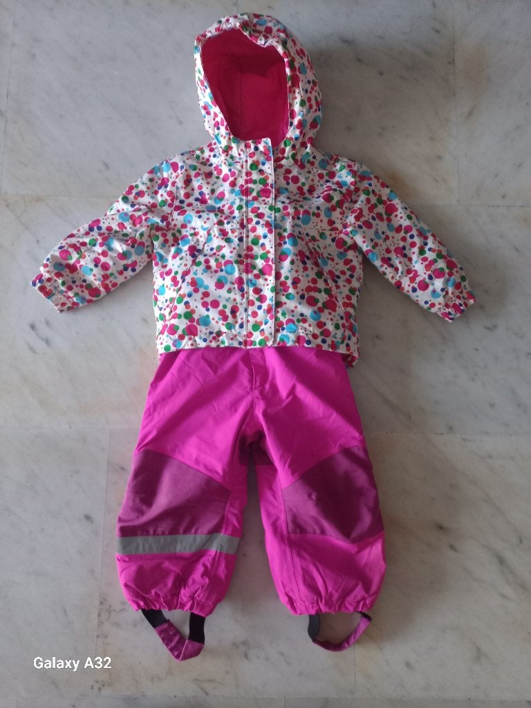 Roze wintersport skipak jasje en salopette maat 86-92, Meisje, Ophalen of Verzenden, Zo goed als nieuw, Pakje