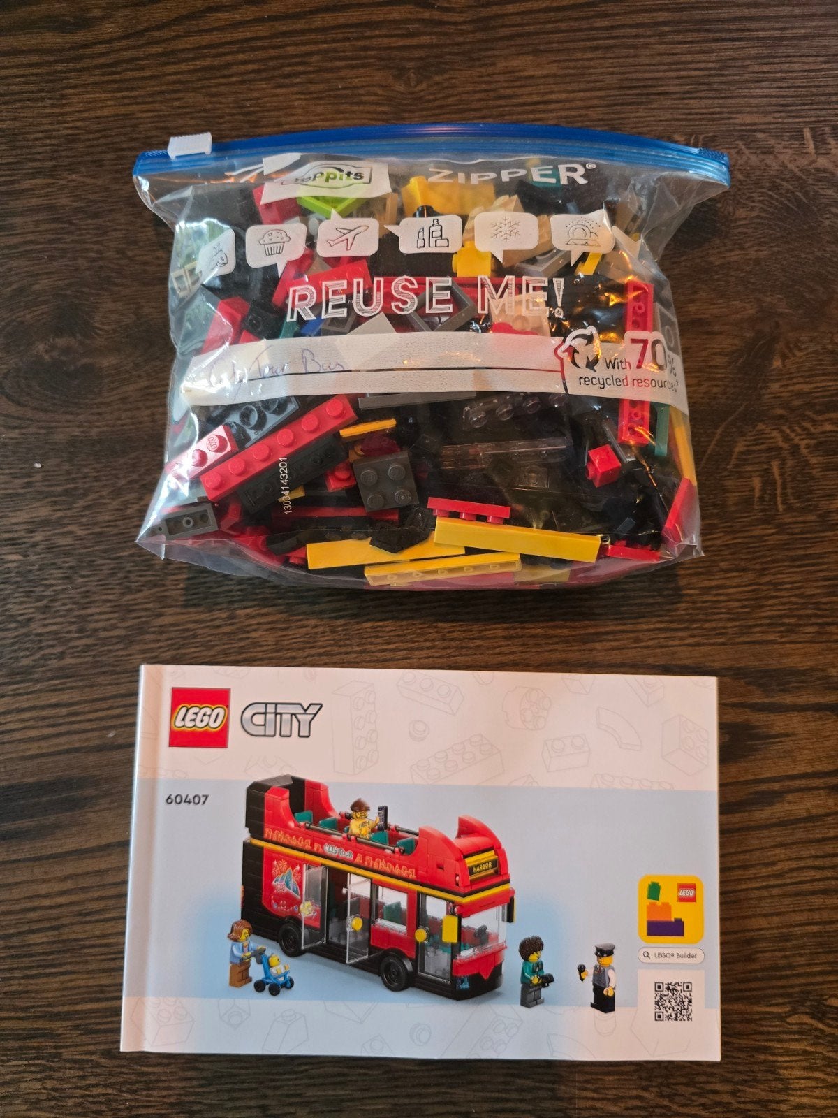 LEGO City 60407 Rode Dubbeldekker Bus, City, Lego, Ophalen of Verzenden, Zo goed als nieuw